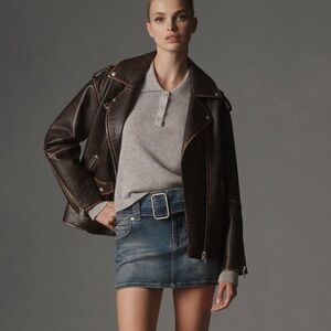 🆕 PILCRO Belted Micro Denim Skirt 10